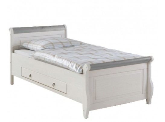 Кровать односпальная Мальта с ящиком - 100х200 (массив)