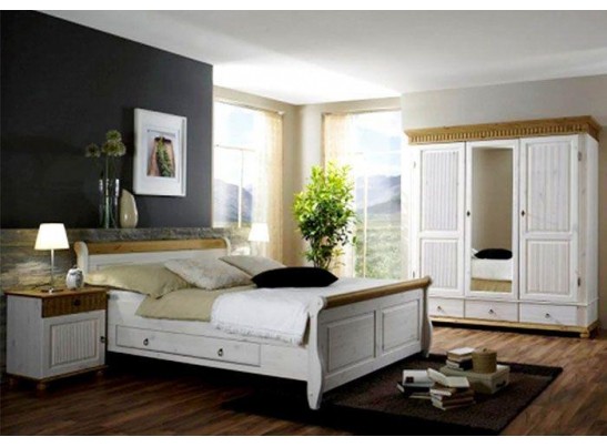 Кровать двуспальная Мальта с ящиком - 160х200 (массив)