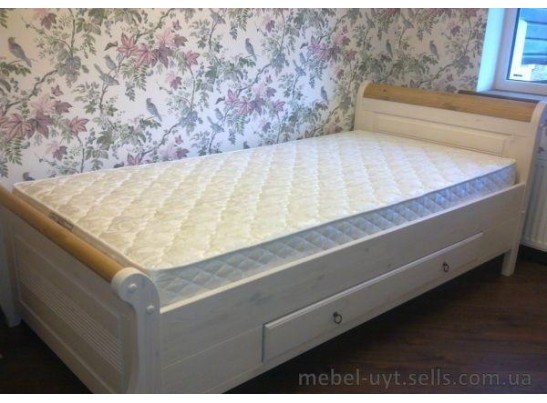 Кровать односпальная Мальта с ящиком - 100х200 (массив)