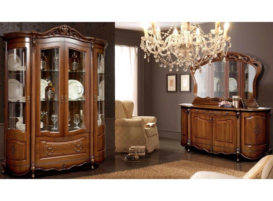 Витрина 4-дверная Аллегро орех