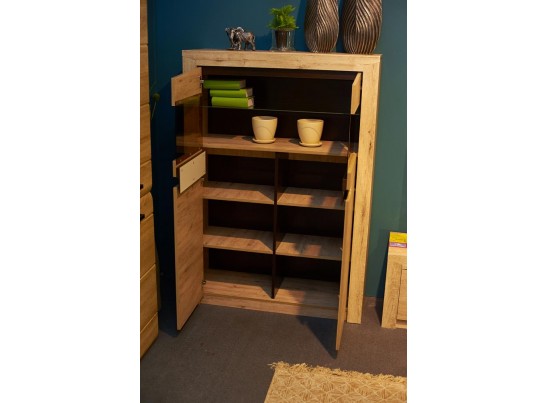 Шкаф-витрина двухдверный Соренто, дуб бонифаций