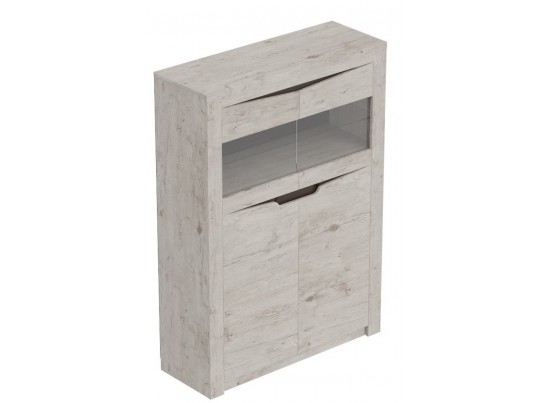 Шкаф-витрина двухдверный Соренто, дуб бонифаций