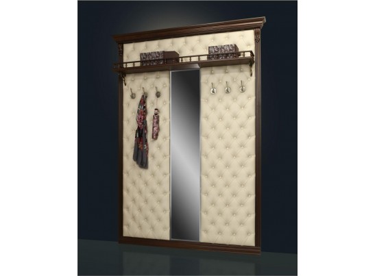 Вешалка Благо Б 5.10-3 (с 6 крючками с узким зеркалом с полкой)