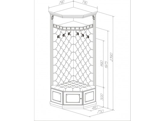 Прихожая угловая Благо артикул Б 5.9-2 (карамель)