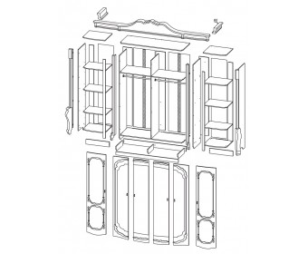 Шкаф "Венеция Стайл" 6ст., крем