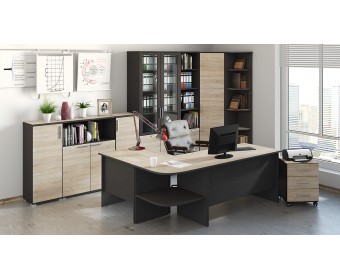 «Успех-2» модульная мебель для офиса Бежевый, Темно-коричневый