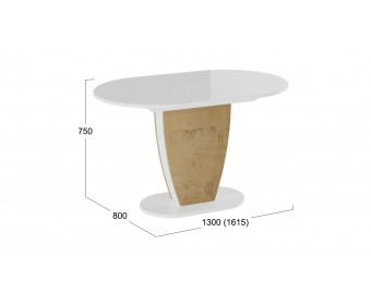 Стол обеденный «Монреаль» Тип 1 Белый, Светло-коричневый