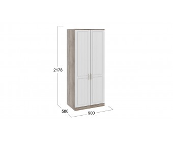 Шкаф для одежды с 2-мя глухими дверями «Прованс» Светло-коричневый, Жемчужный