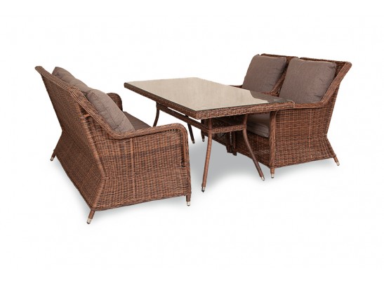 "Гляссе" обеденная группа из искусственного ротанга, цвет коричневый в Набережных Челнах