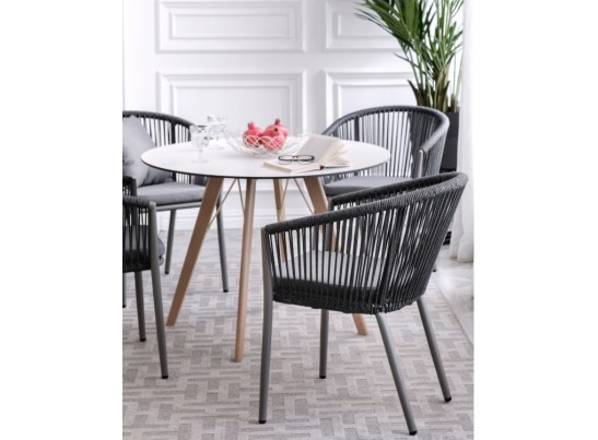 "Франческо" обеденная группа на 4 персоны, цвет темно-серый в Набережных Челнах