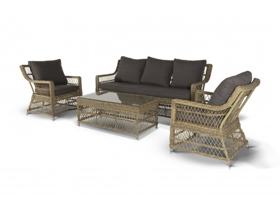 "Гранд Латте" лаунж-зона из искусственного ротанга, цвет соломенный в Набережных Челнах