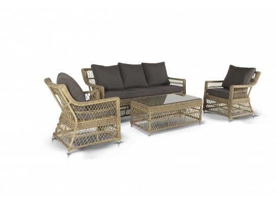 "Гранд Латте" лаунж-зона из искусственного ротанга, цвет соломенный в Набережных Челнах