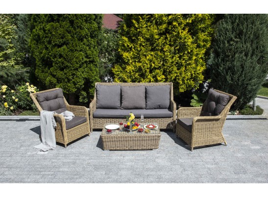 "Гляссе" лаунж-зона из искусственного ротанга, цвет соломенный в Набережных Челнах