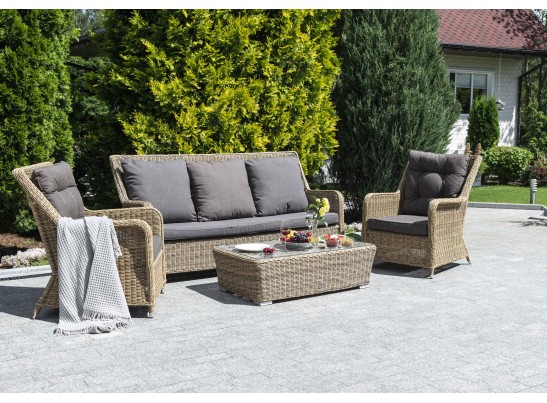 "Гляссе" лаунж-зона из искусственного ротанга, цвет графит в Набережных Челнах