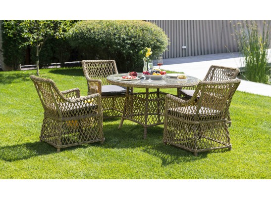 "Доппио" обеденная группа плетеная, цвет соломенный в Набережных Челнах