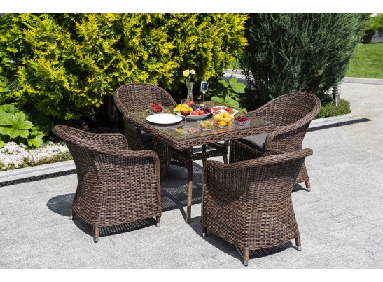 "Фредо" обеденная группа из искусственного ротанга, цвет коричневый в Набережных Челнах