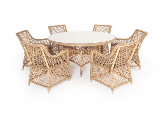 "Эспрессо–150 L" обеденная группа плетеная, цвет соломенный в Набережных Челнах