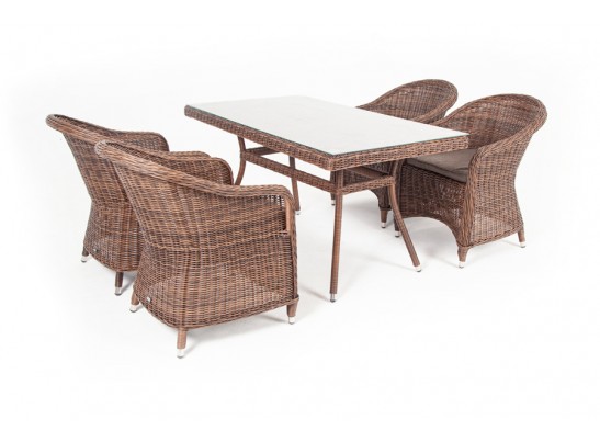 "Латте–140 R" обеденная группа плетеная, цвет коричневый в Набережных Челнах