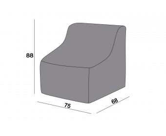 Защитный чехол на модуль Лунго прямой 74×86×65 см, цвет темно-серый