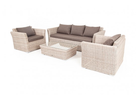 "Капучино" лаунж-зона из искусственного ротанга, цвет бежевый в Набережных Челнах