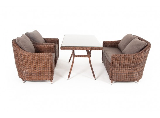 "Кон Панна" обеденная группа плетеная, цвет коричневый в Набережных Челнах