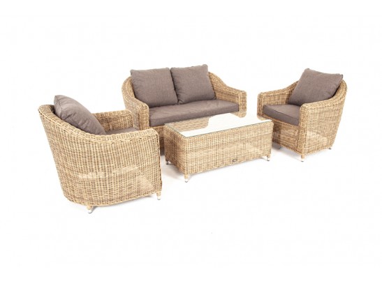 "Кон Панна" лаунж-зона из искусственного ротанга, цвет соломенный в Набережных Челнах