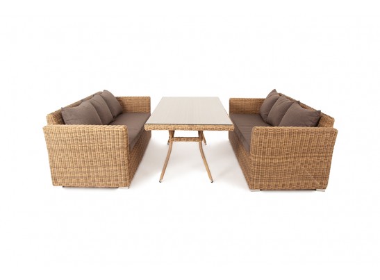 "Мокко Дабл" обеденная группа из искусственного ротанга, цвет соломенный в Набережных Челнах