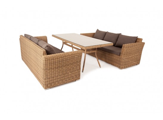 "Мокко Дабл" обеденная группа из искусственного ротанга, цвет соломенный в Набережных Челнах