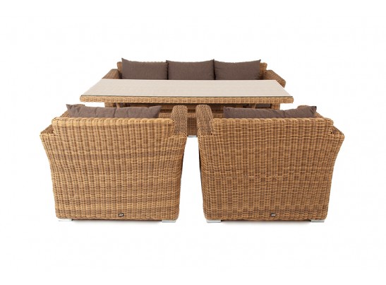 "Моккачино" обеденная группа из искусственного ротанга, цвет соломенный в Набережных Челнах