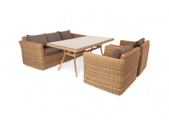 "Моккачино" обеденная группа из искусственного ротанга, цвет соломенный в Набережных Челнах