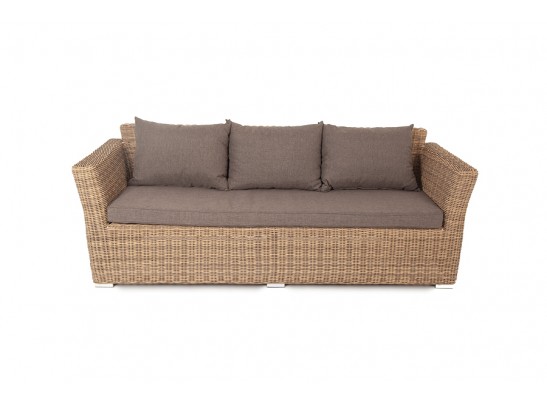"Капучино" диван из искусственного ротанга трехместный, цвет соломенный в Набережных Челнах