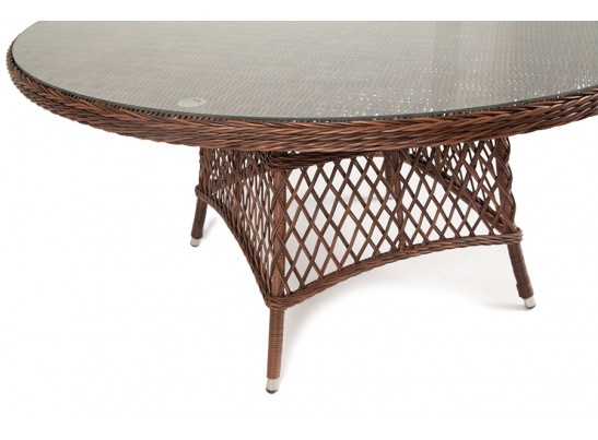 "Эспрессо" плетеный круглый стол, диаметр 150 см, цвет коричневый в Набережных Челнах