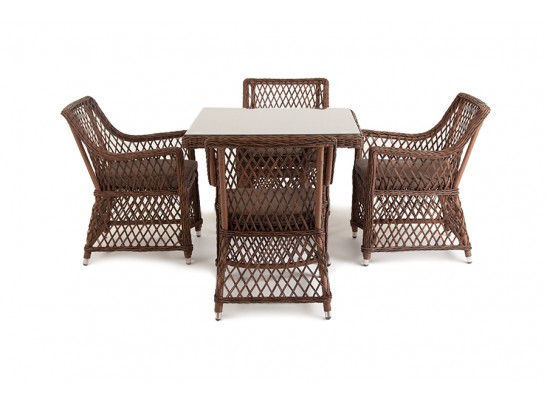 "Айриш" обеденная группа плетеная на 4 персоны, цвет коричневый в Набережных Челнах