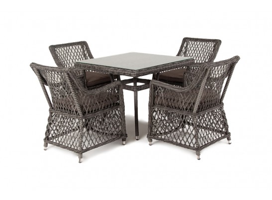 "Айриш" обеденная группа плетеная на 4 персоны, цвет графит в Набережных Челнах