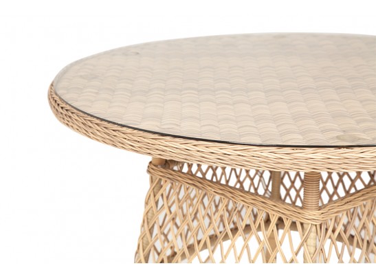 "Эспрессо" плетеный круглый стол, диаметр 118 см, цвет соломенный в Набережных Челнах