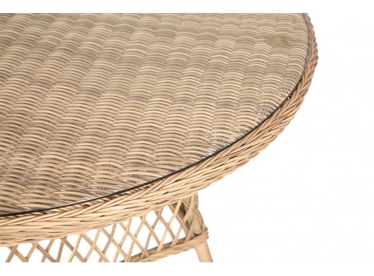 "Эспрессо" плетеный круглый стол, диаметр 118 см, цвет соломенный в Набережных Челнах
