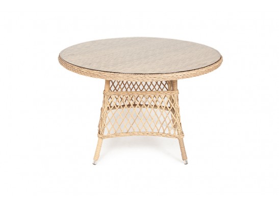 "Эспрессо" плетеный круглый стол, диаметр 118 см, цвет соломенный в Набережных Челнах
