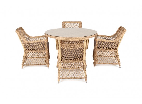 "Доппио" обеденная группа плетеная, цвет соломенный в Набережных Челнах