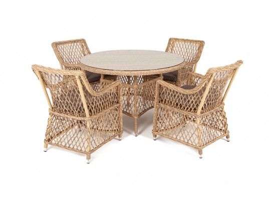 "Доппио" обеденная группа плетеная, цвет соломенный в Набережных Челнах