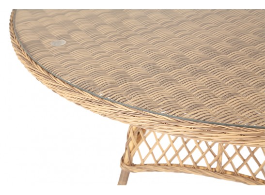 "Эспрессо" плетеный круглый стол, диаметр 150 см, цвет соломенный в Набережных Челнах