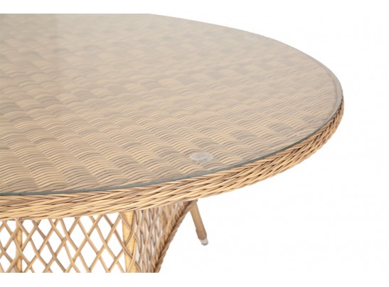"Эспрессо" плетеный круглый стол, диаметр 150 см, цвет соломенный в Набережных Челнах