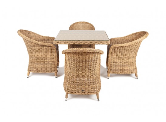 "Фредо" обеденная группа из искусственного ротанга, цвет соломенный в Набережных Челнах