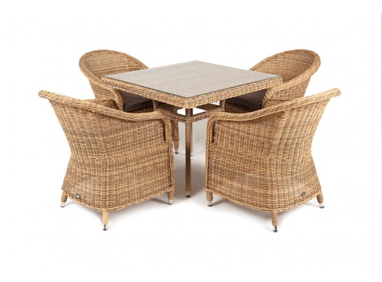 "Фредо" обеденная группа из искусственного ротанга, цвет соломенный в Набережных Челнах