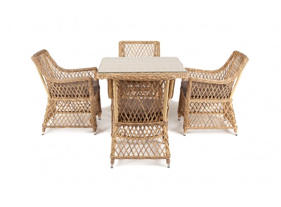 "Айриш" обеденная группа плетеная на 4 персоны, цвет соломенный в Набережных Челнах