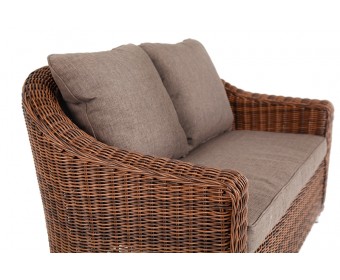"Кон Панна" диван из искусственного ротанга двухместный, цвет коричневый
