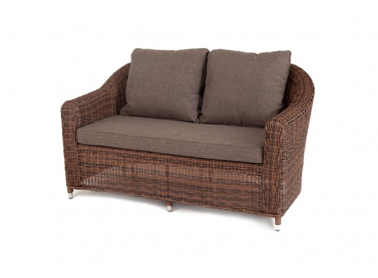 "Кон Панна" диван из искусственного ротанга двухместный, цвет коричневый в Набережных Челнах