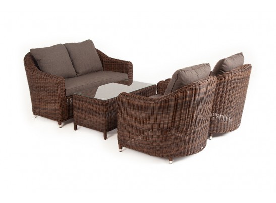 "Кон Панна" лаунж-зона из искусственного ротанга, цвет коричневый в Набережных Челнах