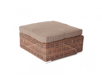 "Лунго" плетенная оттоманка с подушкой, цвет коричневый
