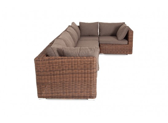 "Лунго" трансформирующийся диван из искусственного ротанга, цвет коричневый в Набережных Челнах