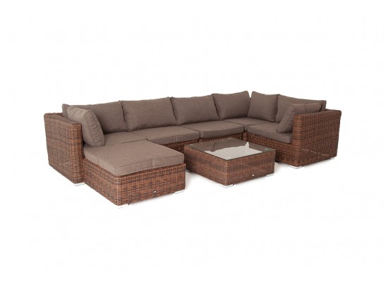 "Лунго" трансформирующаяся лаунж-зона из искусственного ротанга, цвет коричневый в Набережных Челнах